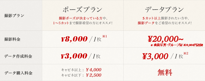 プラン別料金表